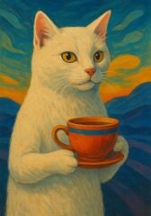 Kahve İçen Kedi