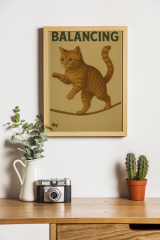 Balancing Orange Cat