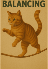 Balancing Orange Cat