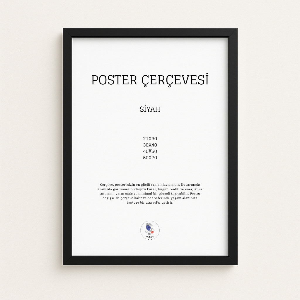 Siyah Ahşap Çerçeve